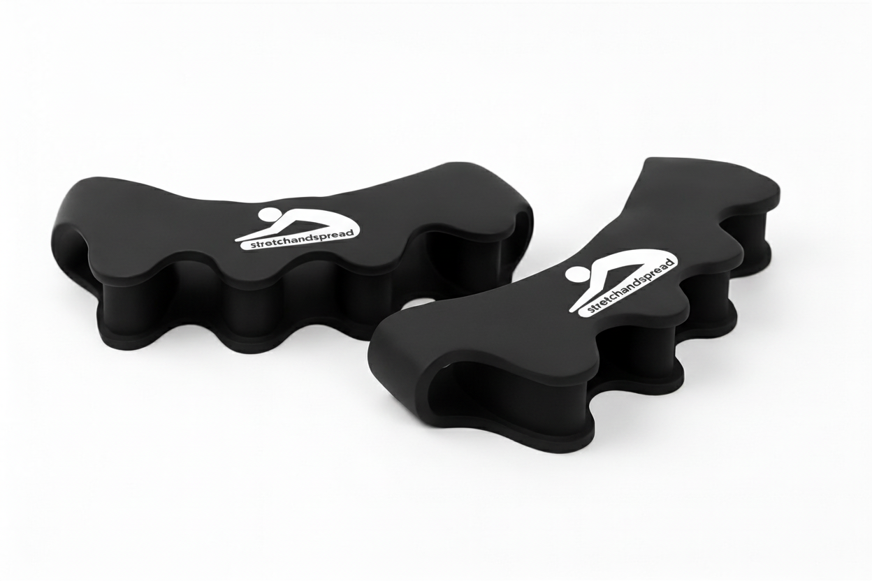 Toe spacers with white stretchandspread logo